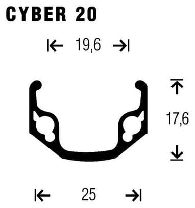 Hinterrad Gurpil Cyber 20 26'' | 9x130mm | Schwarz