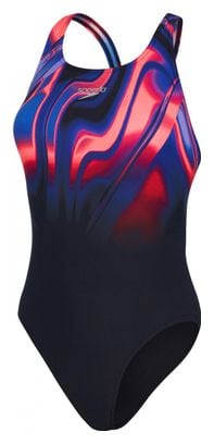 Speedo Women's Placement Powerback Swimsuit Black/Red