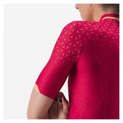 Maillot Castelli Pezzi de manga corta para mujer Rojo