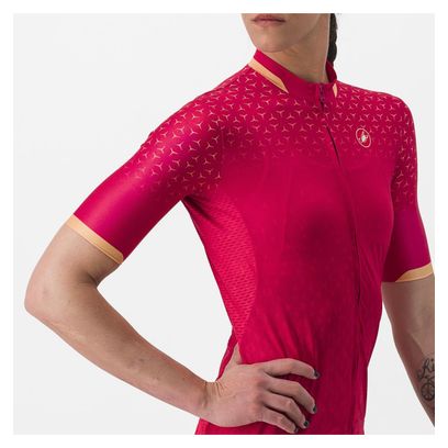 Maillot Castelli Pezzi de manga corta para mujer Rojo