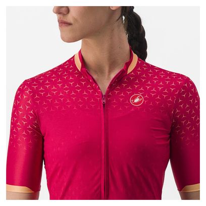 Maillot Castelli Pezzi de manga corta para mujer Rojo