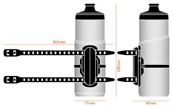 Bidon Fidlock Twist 600 ml Fumé + Fixation Uni Base