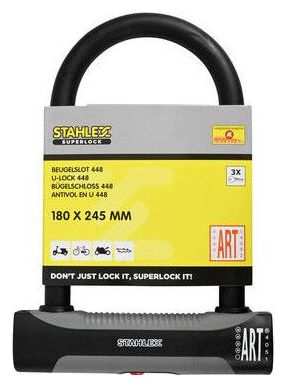 Cadenas pour vélo U-lock 448 ART4 180 x 245 mm Noir