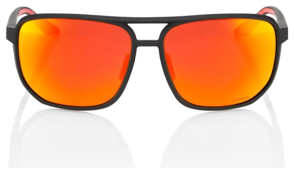 100% Konnor Sunglasses Soft Tact Black / Hiper Red Lens