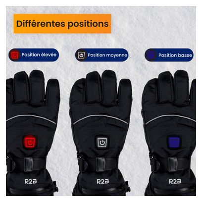 R2B Gants chauffants rechargeables - étanches - gants à écran tactile Hommes et femmes.