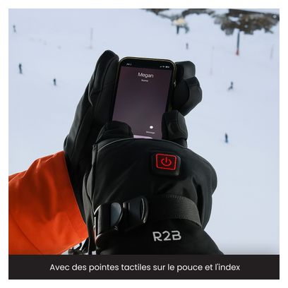 R2B Gants chauffants rechargeables - étanches - gants à écran tactile Hommes et femmes.