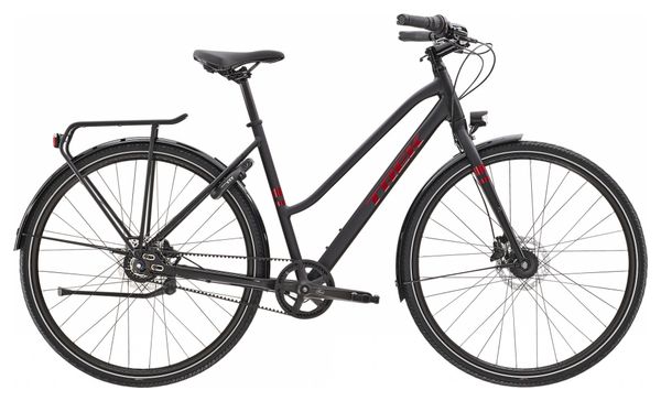 Trek District 3 Uitgerust Stagger Shimano Nexus 8V Matte Trek Zwart 2021 Stadsfiets