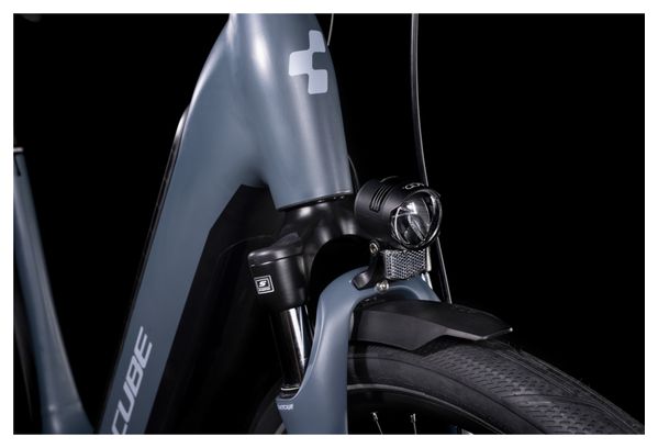 Cube Supreme Sport Hybrid One 400 Easy Entry Bicicleta eléctrica de ciudad Shimano Alivio/Altus 9S 400 Wh 700 mm Gris Azul 2022