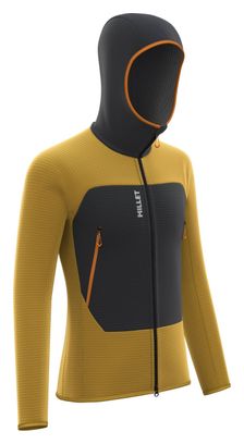 Millet Fusion Grid Hooded Fleece Yellow