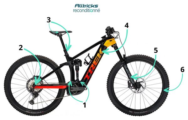 Producto renovado - Trek Rail 9.8 XT Shimano XT 12V 750 Wh 29'' Negro / Rojo Fade 2022 Bicicleta eléctrica de montaña con suspensión total