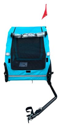 Remorque pour chien bleue – avec réflecteurs – 30 kg