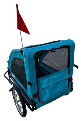Remorque pour chien bleue – avec réflecteurs – 30 kg