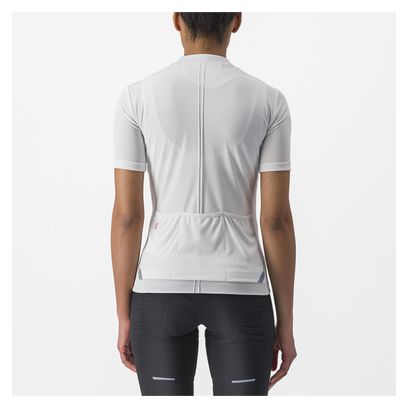Damen Kurzarmtrikot Castelli Anima 4 Weiß Elfenbein