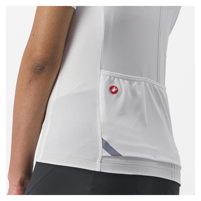 Damen Kurzarmtrikot Castelli Anima 4 Weiß Elfenbein