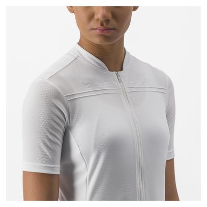 Damen Kurzarmtrikot Castelli Anima 4 Weiß Elfenbein