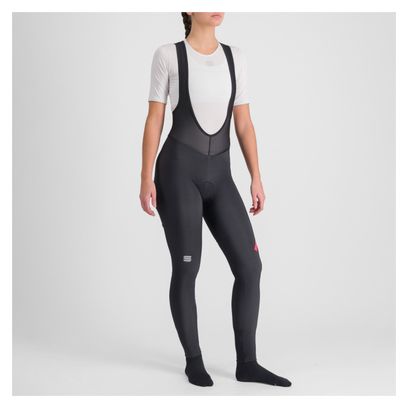 Culotte largo con tirantes Sportful Fiandre NoRain para mujer Negro