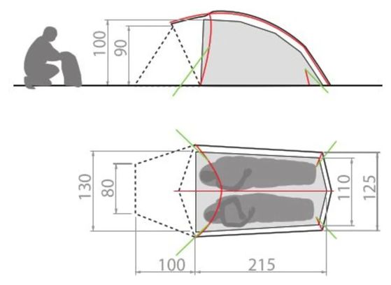 2-persoons tent Vaude Allround Taurus 2P Groen