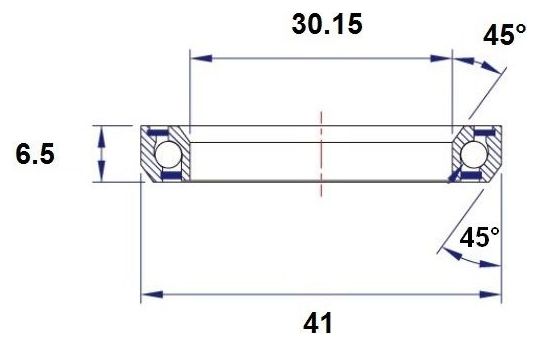 Roulement de Direction Black Bearing B2 30.15 x 41 x 6.5 mm 45/45°