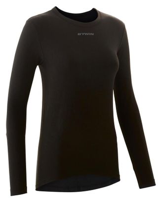 Triban 100 Damen Langarmtrikot Schwarz