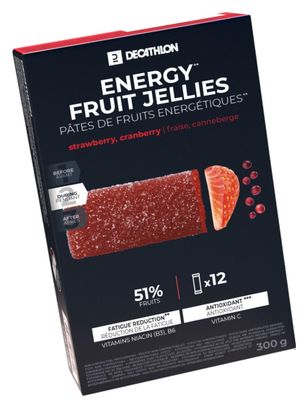Pâtes de fruits énergétiques Decathlon Nutrition Fraise/Cranberries 12x25g