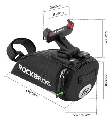 Sacoche de vélo Rockbros sous la selle - noir