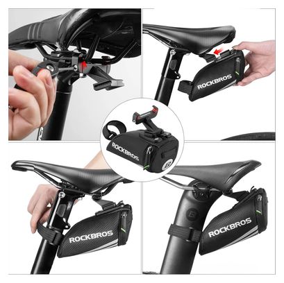 Sacoche de vélo Rockbros sous la selle - noir