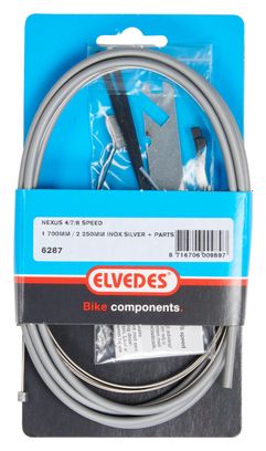 Cable de transmisión Elvedes para Shimano Nexus 4/7/8 S plateado