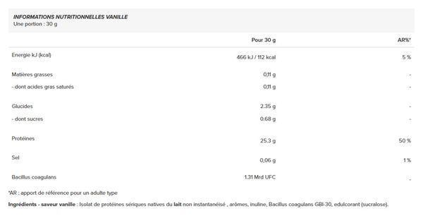 Whey Native Isolate Low Lactose (1 5kg) - Nutrimuscle - Vanille - Whey Native