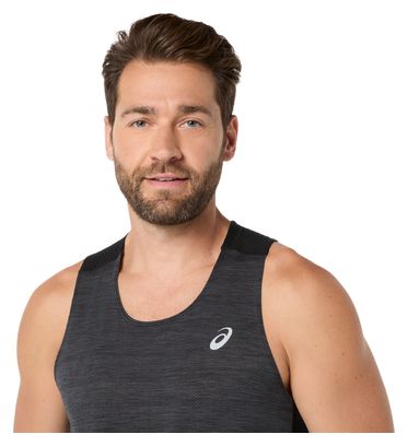 Camiseta sin mangas Asics Road negra para hombre