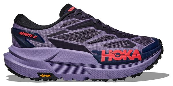Hoka Mafate X Trail Running Shoes for Women, Blue/Red