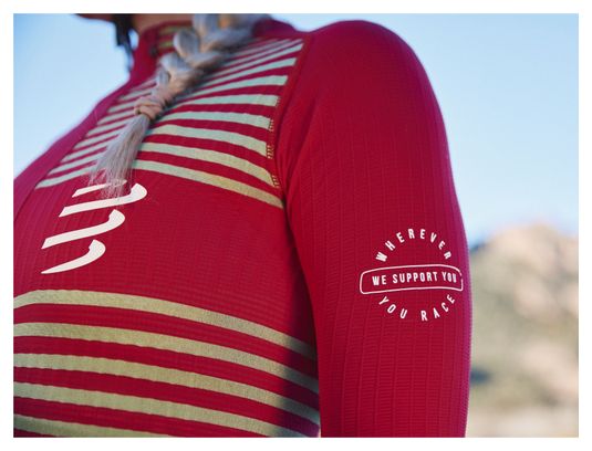 Compressport Tri Postural Womens Korte Mouw Jersey Roze/Groen