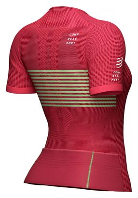 Compressport Tri Postural Womens Korte Mouw Jersey Roze/Groen