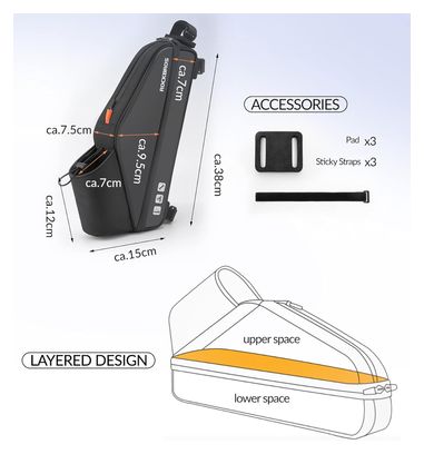 Sacoche de Cadre de Vélo Etanche  3L