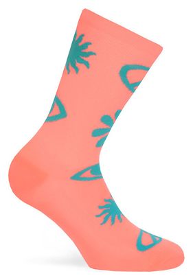 Pacific and CO Peace Socks Peach Teal