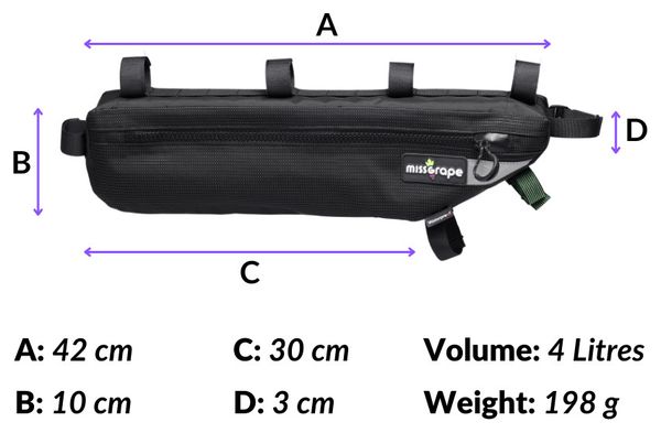 Bolsa de cuadro impermeable Miss Grape Internode 4 4L negro