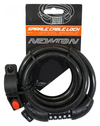 ANTIVOL VELO SPIRAL A COMBINAISON NEWTON DIAM 12mm L 1 50M (AVEC SUPPORT)