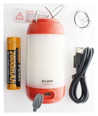 Feu de camping Fenix CL26R LED rouge  avec batterie Li-ion 2600mAh et port de charge USB