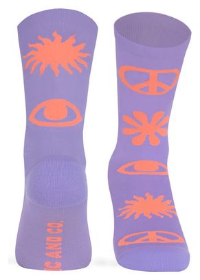 Pacific and CO Peace Socks Lavander