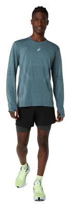 Men's Asics Road Seamless Blue Running T-Shirt