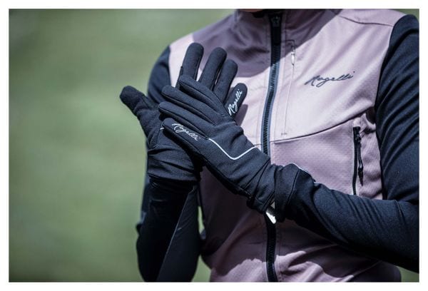 Guanti da ciclismo invernali lunghi Rogelli Essential - Donna - Nero