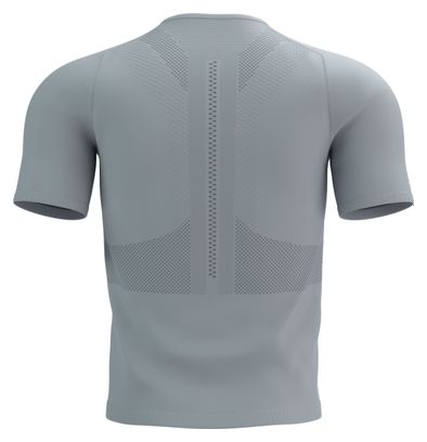 Maillot Manches Courtes Demi-Zip Compressport Trail Fitted SS Top Gris Alu