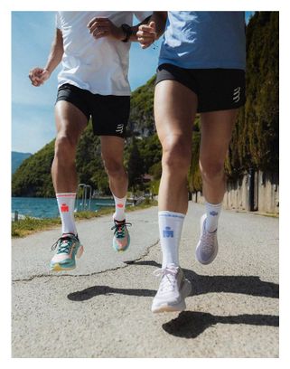 Calzini Compressport Pro Racing v4.0 Run High Ironman 2026 Bianco/Rosso