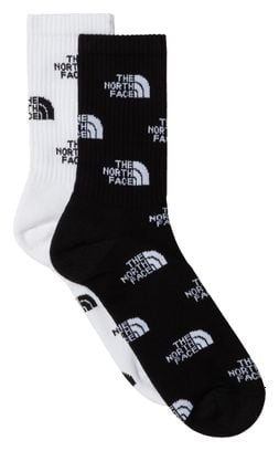 2 paar The North Face Everyday Mid-Calf Socks Zwart/Wit (x2)