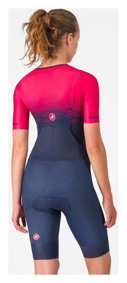 Castelli Core Damen Dreifachanzug TOP Free Speed 3 Damen MC Blau Rosa