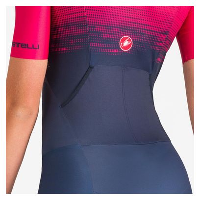 Castelli Core Damen Dreifachanzug TOP Free Speed 3 Damen MC Blau Rosa