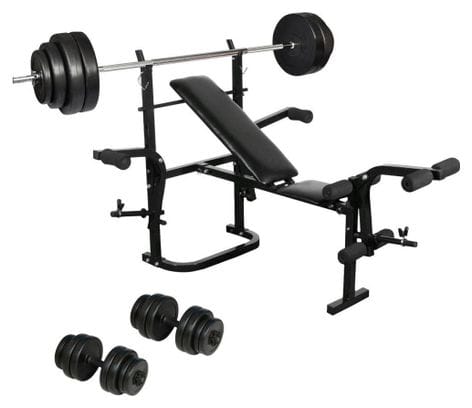 Ensemble de banc de musculation haltères 30 kg sport fitness