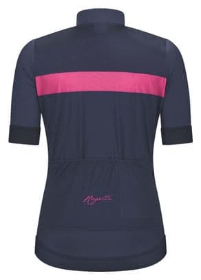 Maillot Manches Courtes Velo Rogelli Prime - Femme - Bleu/Rose