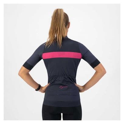 Maillot Manches Courtes Velo Rogelli Prime - Femme - Bleu/Rose