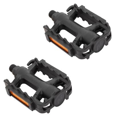 Pair of Flat Pedals Massi CM614 Plastic Black