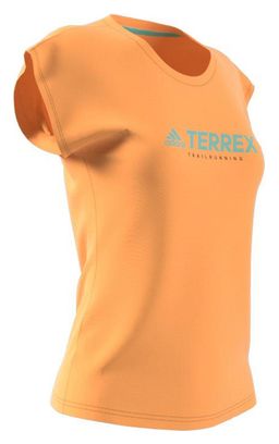 Maillot manches courtes adidas Terrex Trail Logo Orange Femme